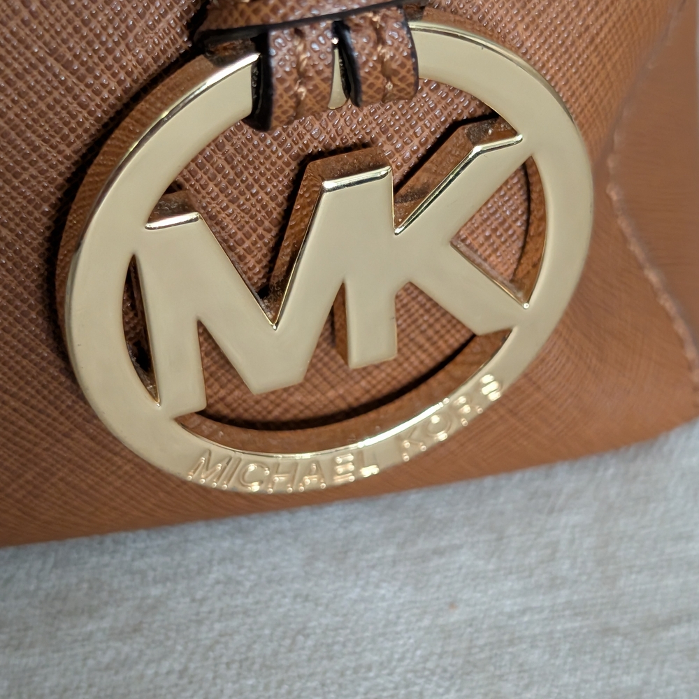 MICHAEL Michael Kors LAILA  Brown Leather Satchel - Picture 7 of 16